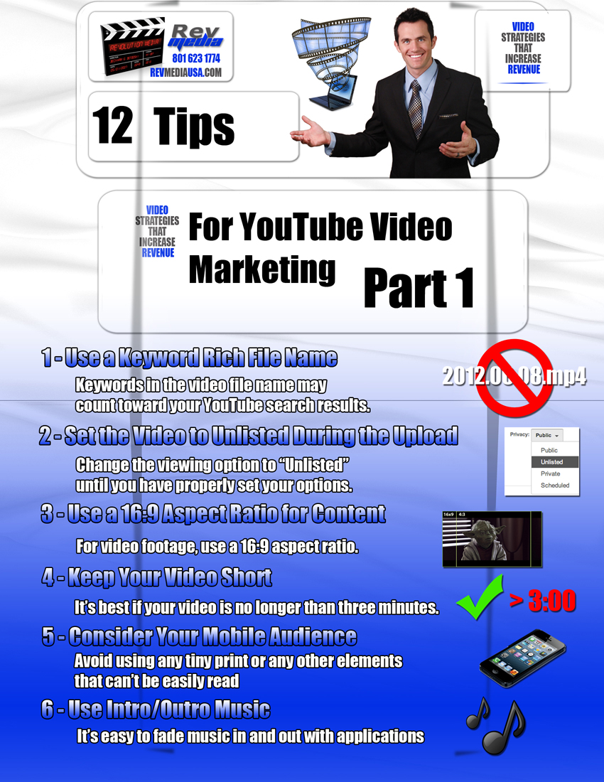 12 Tips for YouTube Video Marketing - Part 1, Video Production, Salt Lake Utah